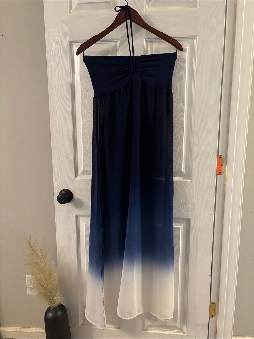Raviya Navy to White Ombre Swim Coverup